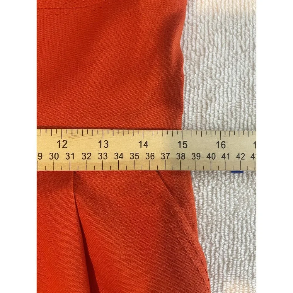 Tory Burch Leena Sleeveless Orange Lined Sheath Dress Side Zip Pockets Size‎ 4